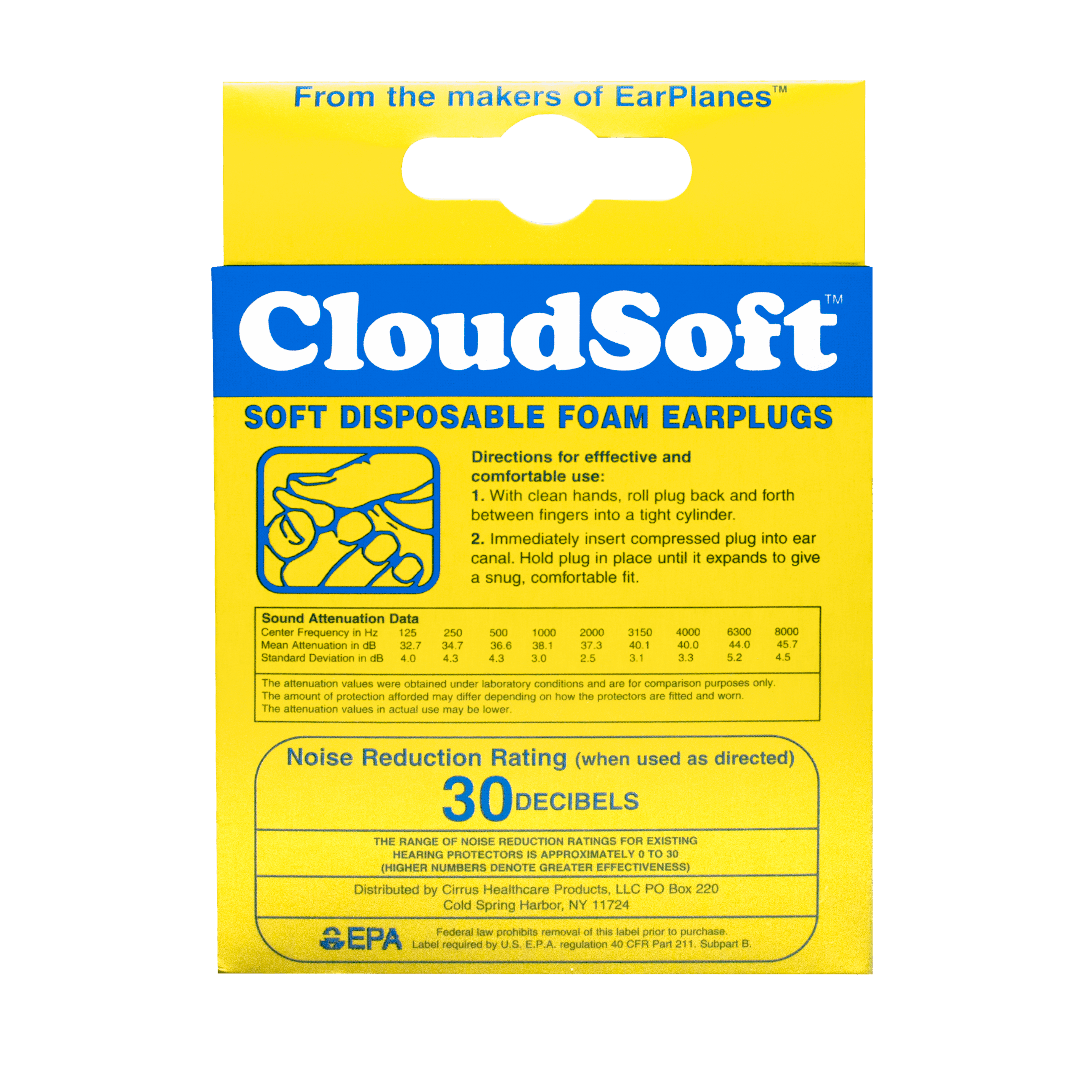 CloudSoft Foam Earplugs – Cirrus Healthcare Products