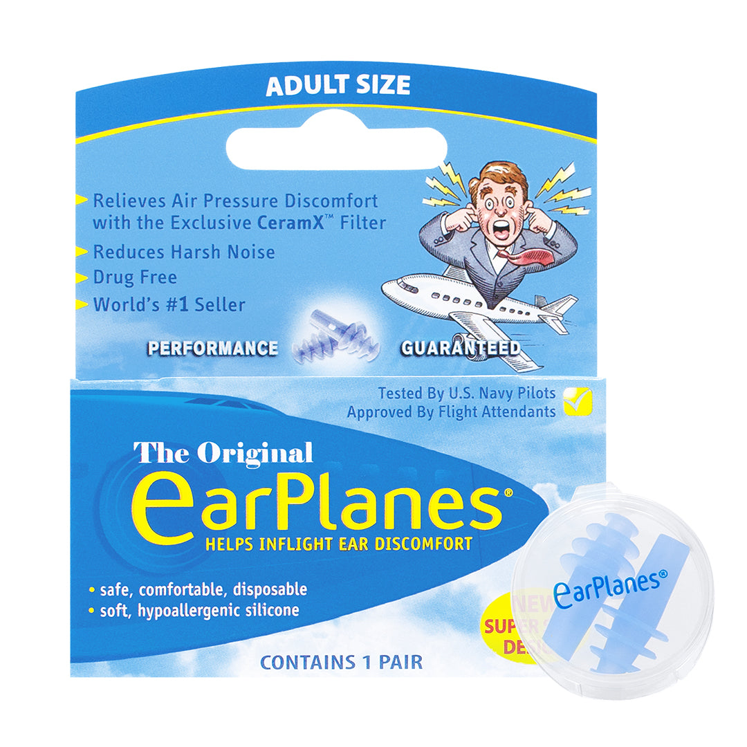 Cirrus EarPlanes Lot de 2 bouchons d'oreille en silicone médical pour  adulte - Pour compenser la pression et les douleurs d'oreille en vol :  : Hygiène et Santé