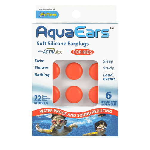 AquaEars® Kids Soft Silicone Earplugs packaging front